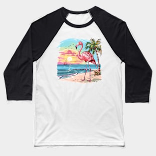 Flamingo Lovers Summer Vibes Baseball T-Shirt